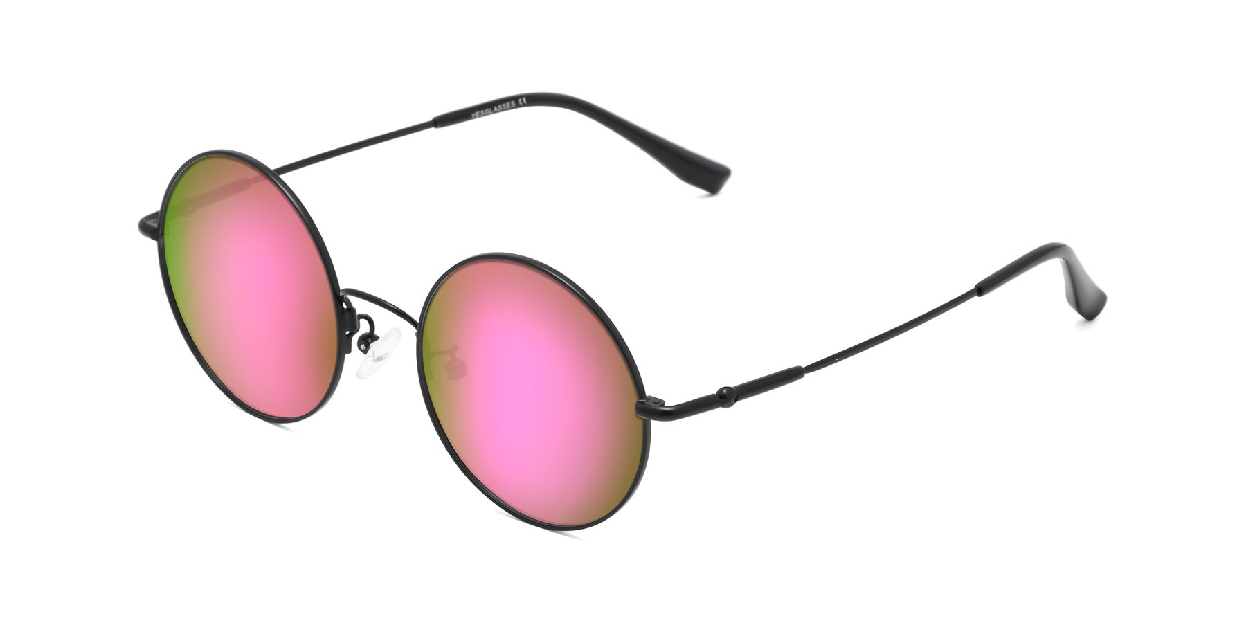 Angle of Belly in Black with Pink Mirrored Lenses
