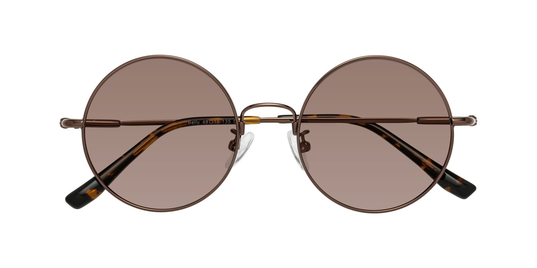 Folded Front of Belly in Coffee with Medium Brown Tinted Lenses
