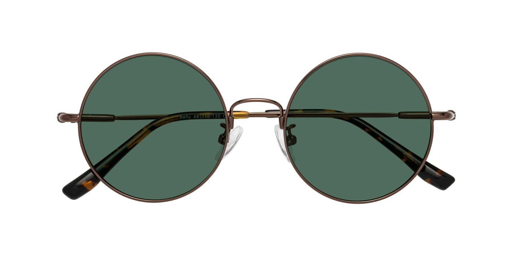 Folded Front of Belly in Coffee with Green Polarized Lenses