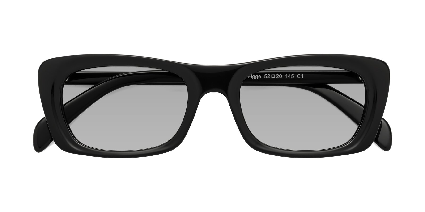 Folded Front of Figge in Black with Light Gray Tinted Lenses