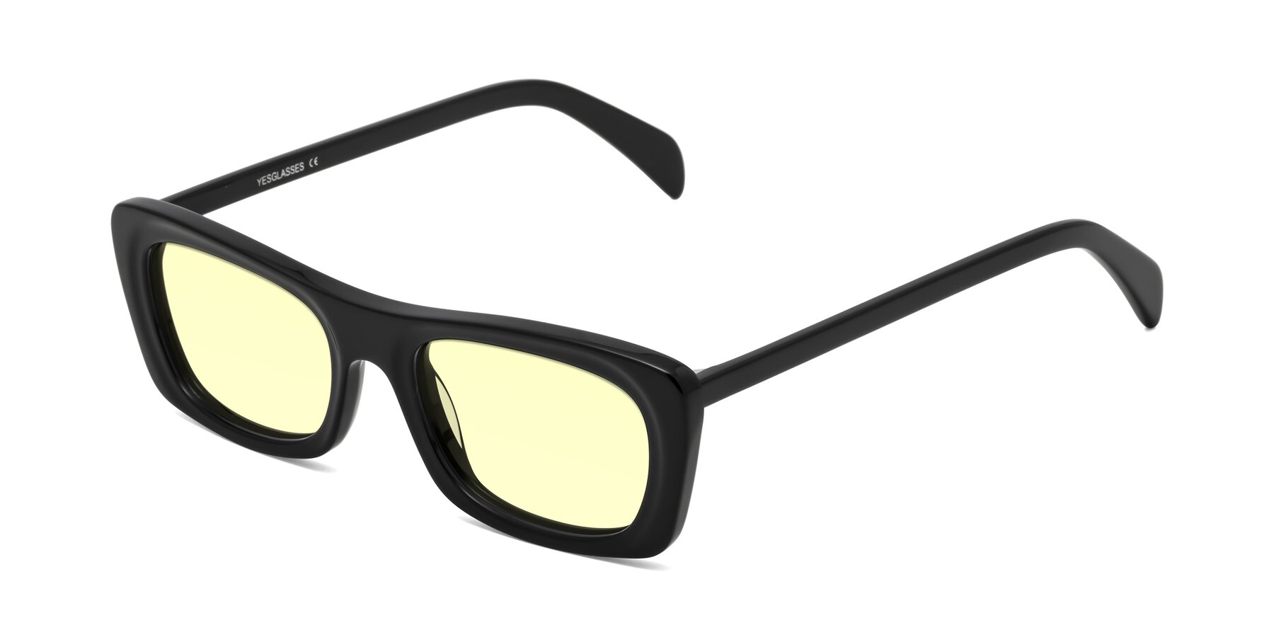Angle of Figge in Black with Light Yellow Tinted Lenses