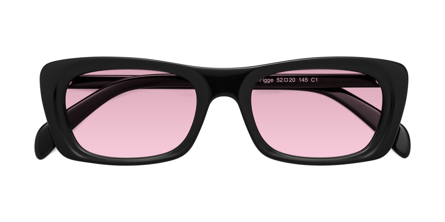 Folded Front of Figge in Black with Light Wine Tinted Lenses