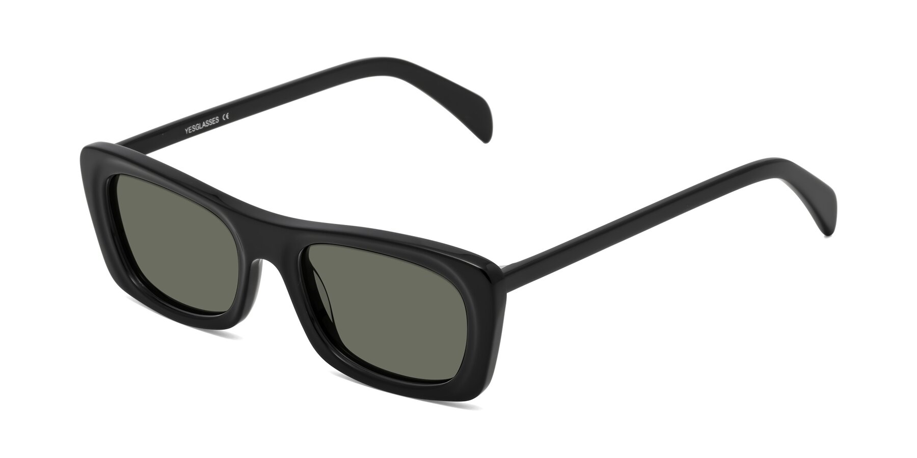 Angle of Figge in Black with Gray Polarized Lenses