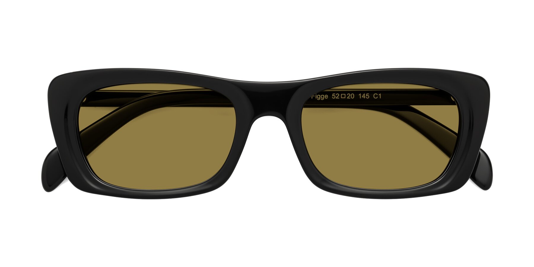 Folded Front of Figge in Black with Brown Polarized Lenses