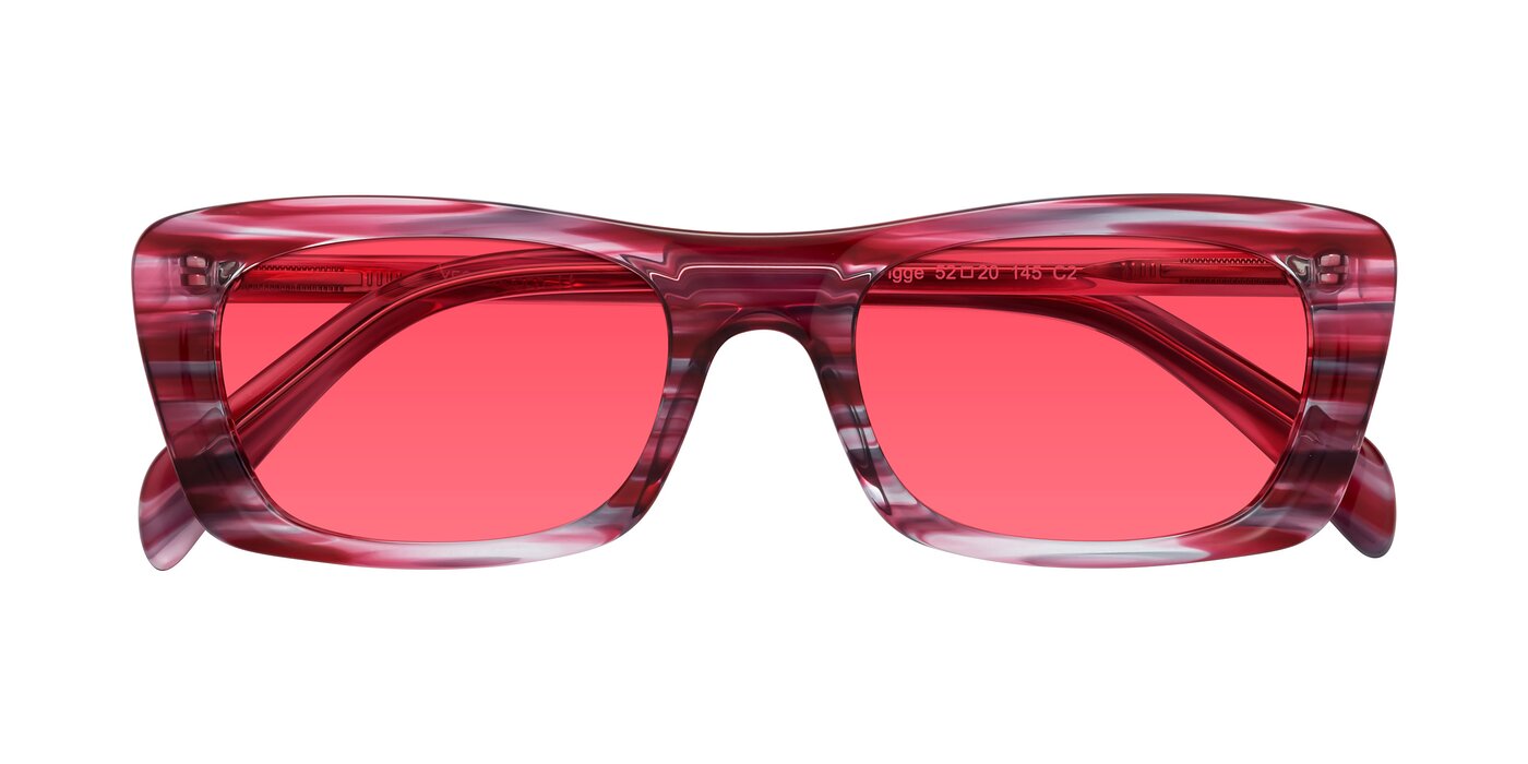 Figge - Striped Red Tinted Sunglasses