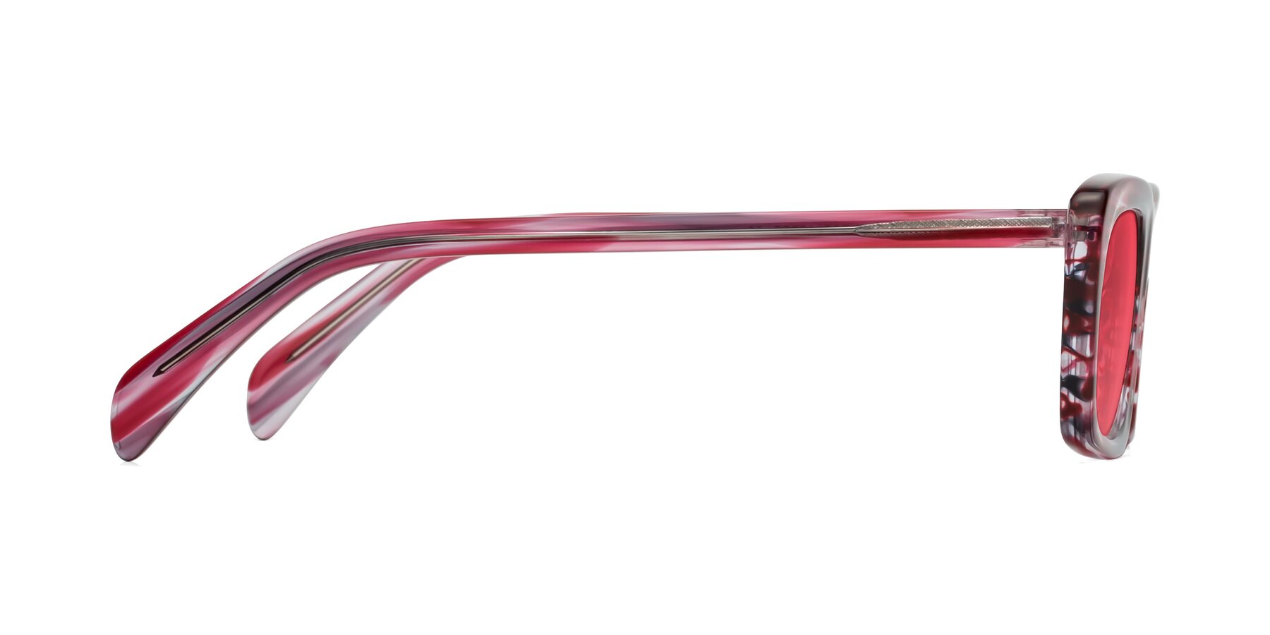 Side of Figge in Striped Red with Red Tinted Lenses
