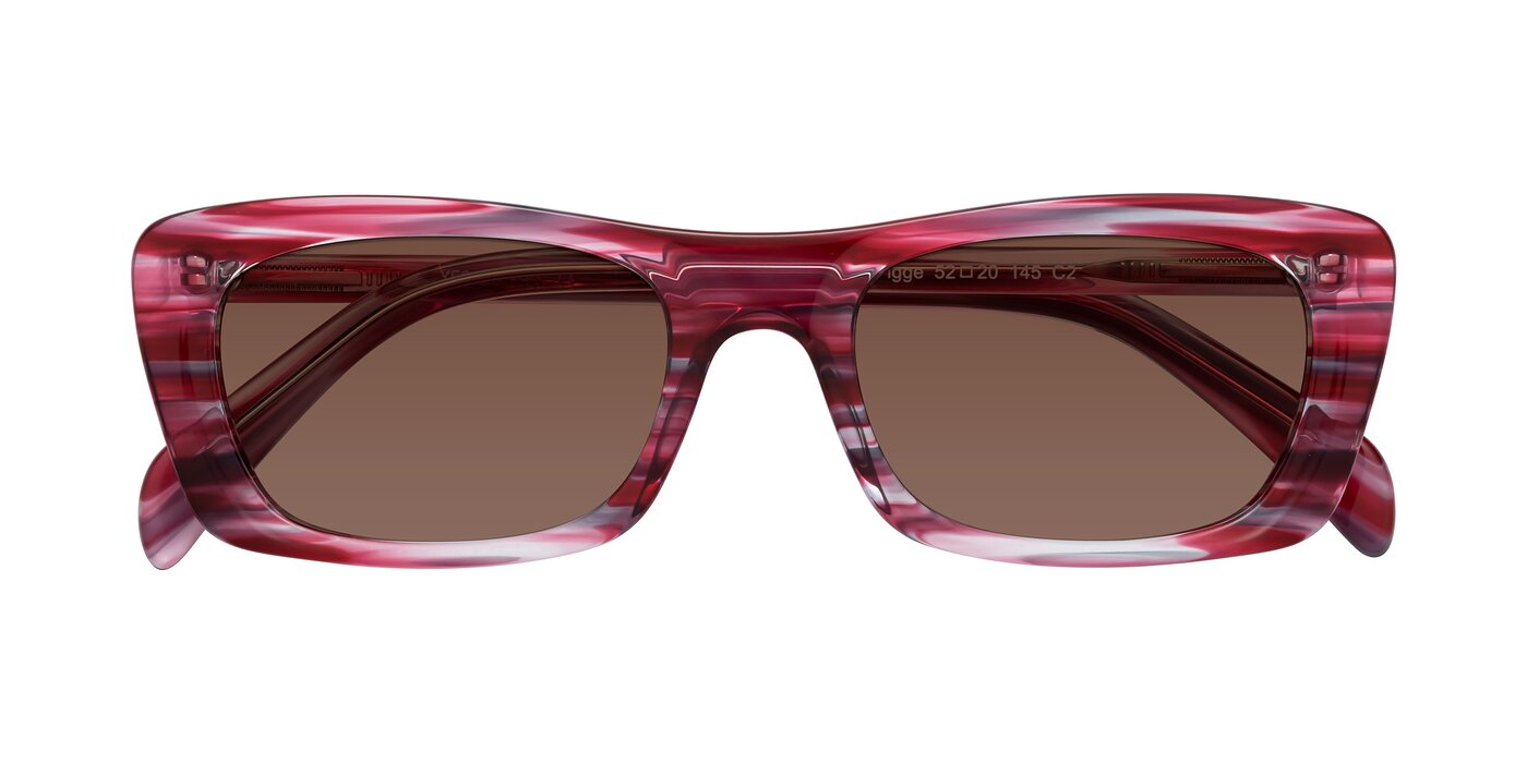 Figge - Striped Red Tinted Sunglasses
