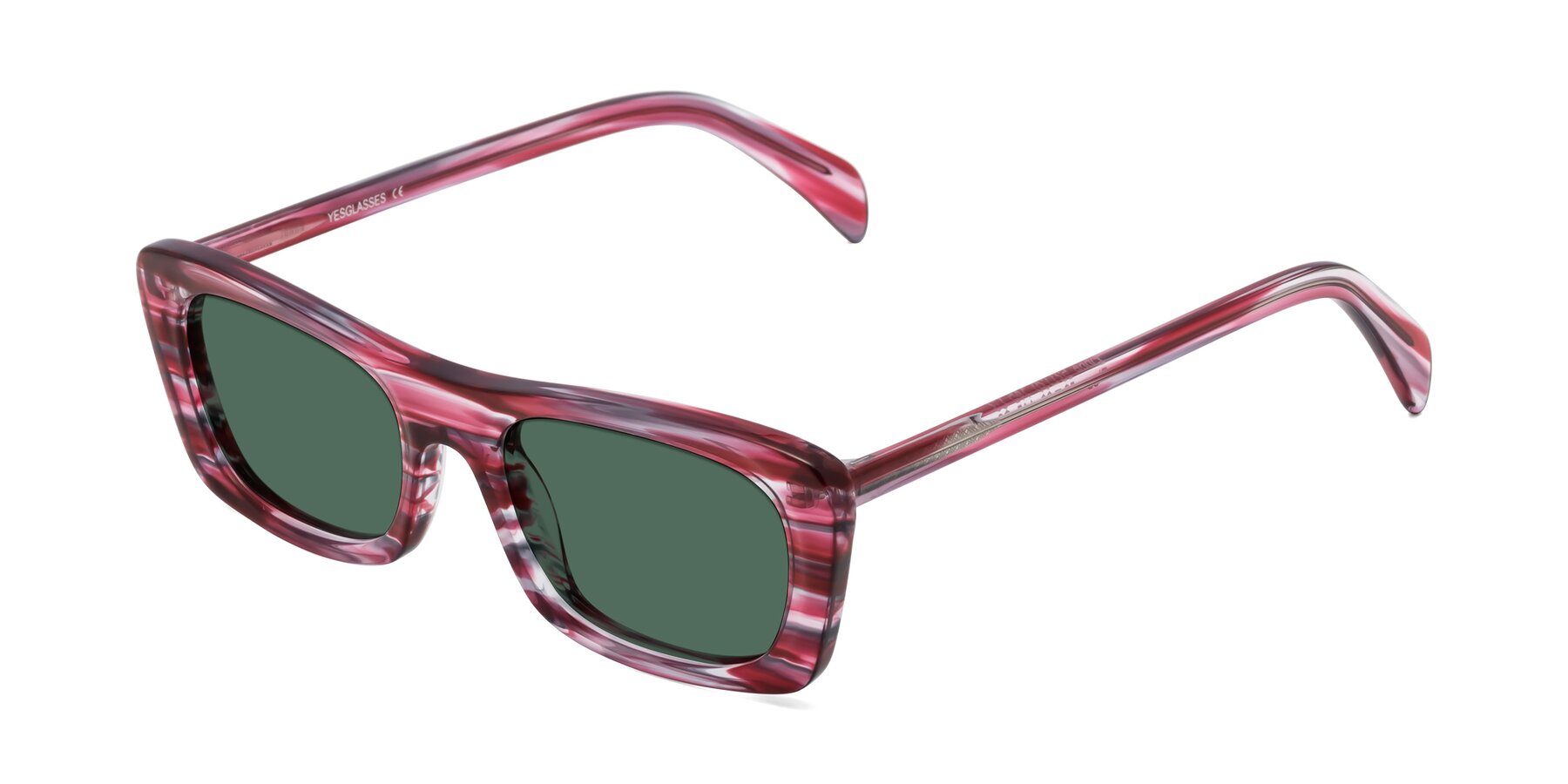 Angle of Figge in Striped Red with Green Polarized Lenses