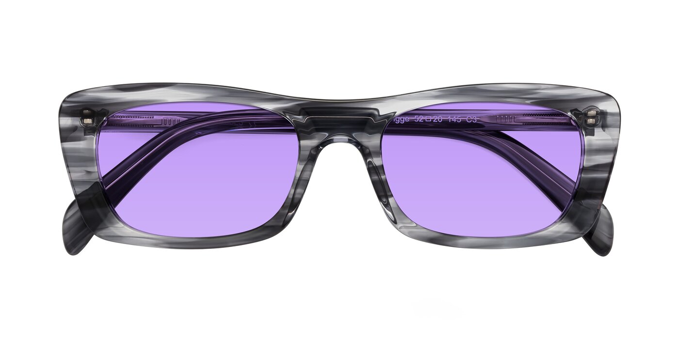 Figge - Striped Gray Tinted Sunglasses
