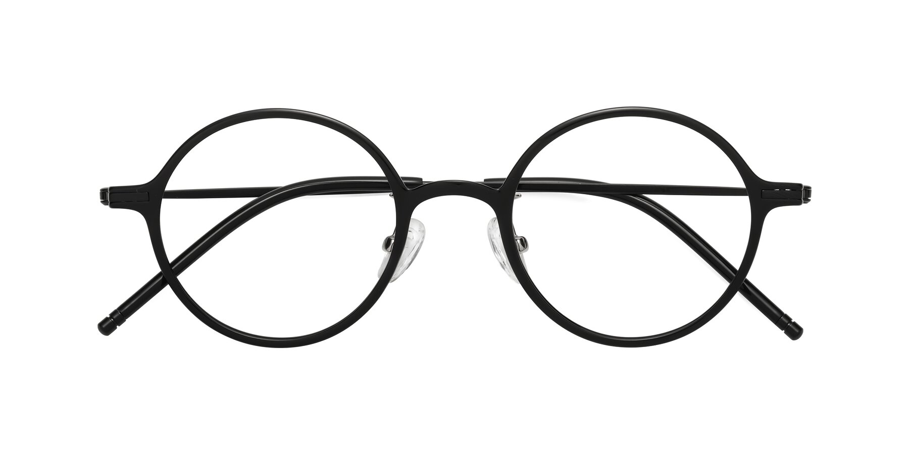 Folded Front of Cicero in Black with Clear Eyeglass Lenses