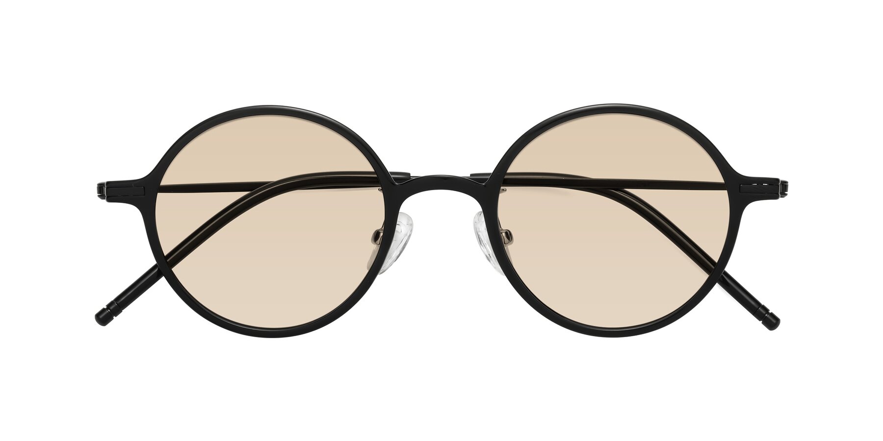 Folded Front of Cicero in Black with Light Brown Tinted Lenses