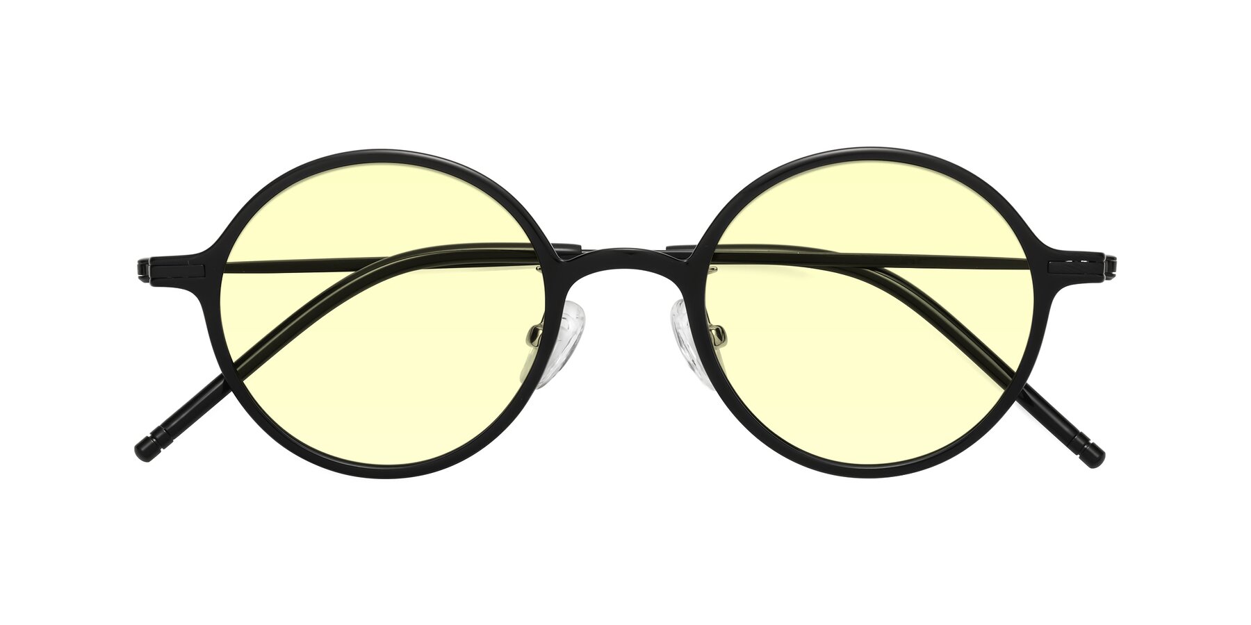 Folded Front of Cicero in Black with Light Yellow Tinted Lenses