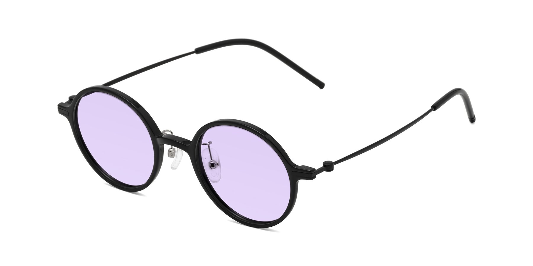 Angle of Cicero in Black with Light Purple Tinted Lenses