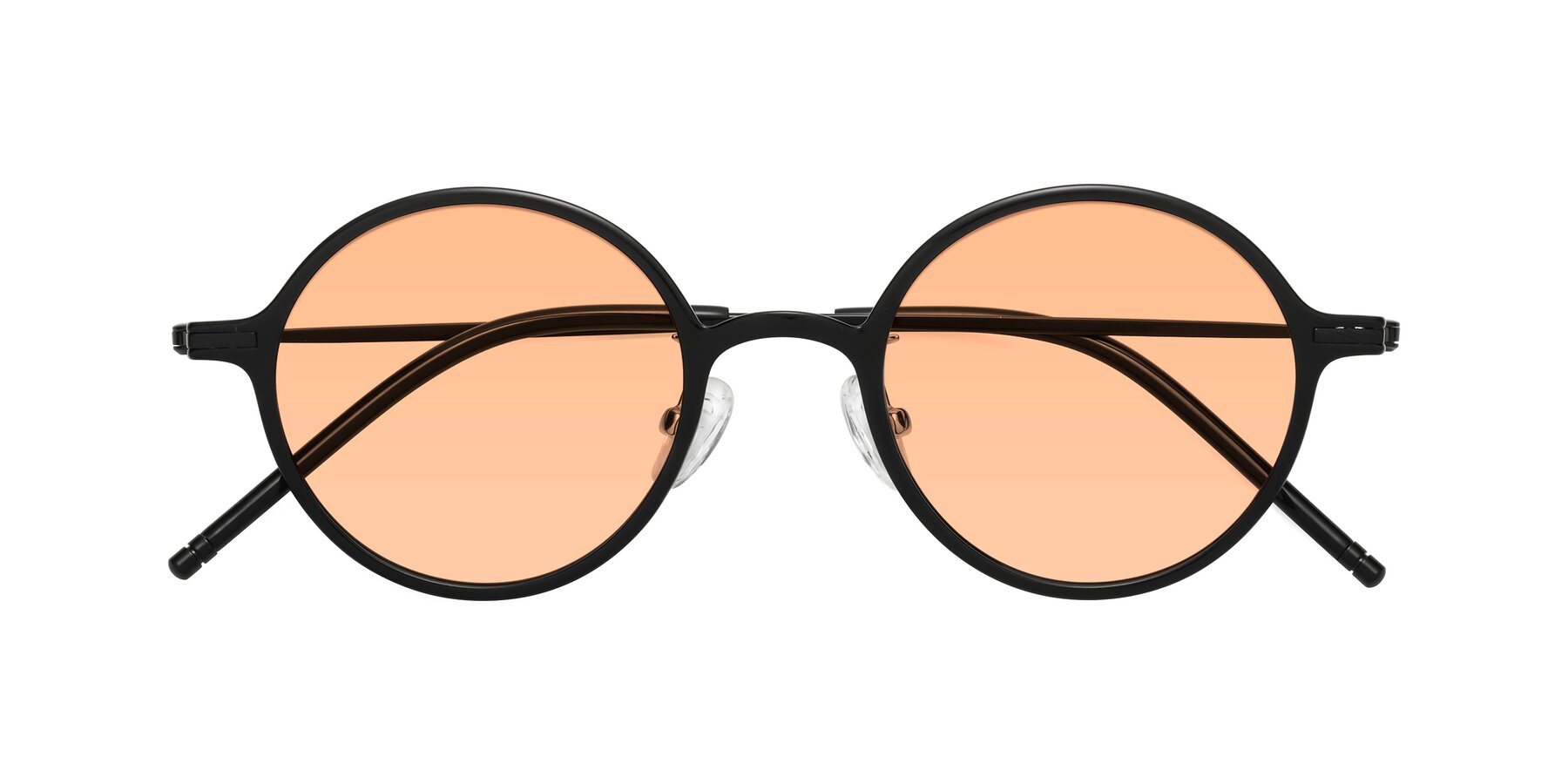 Folded Front of Cicero in Black with Light Orange Tinted Lenses