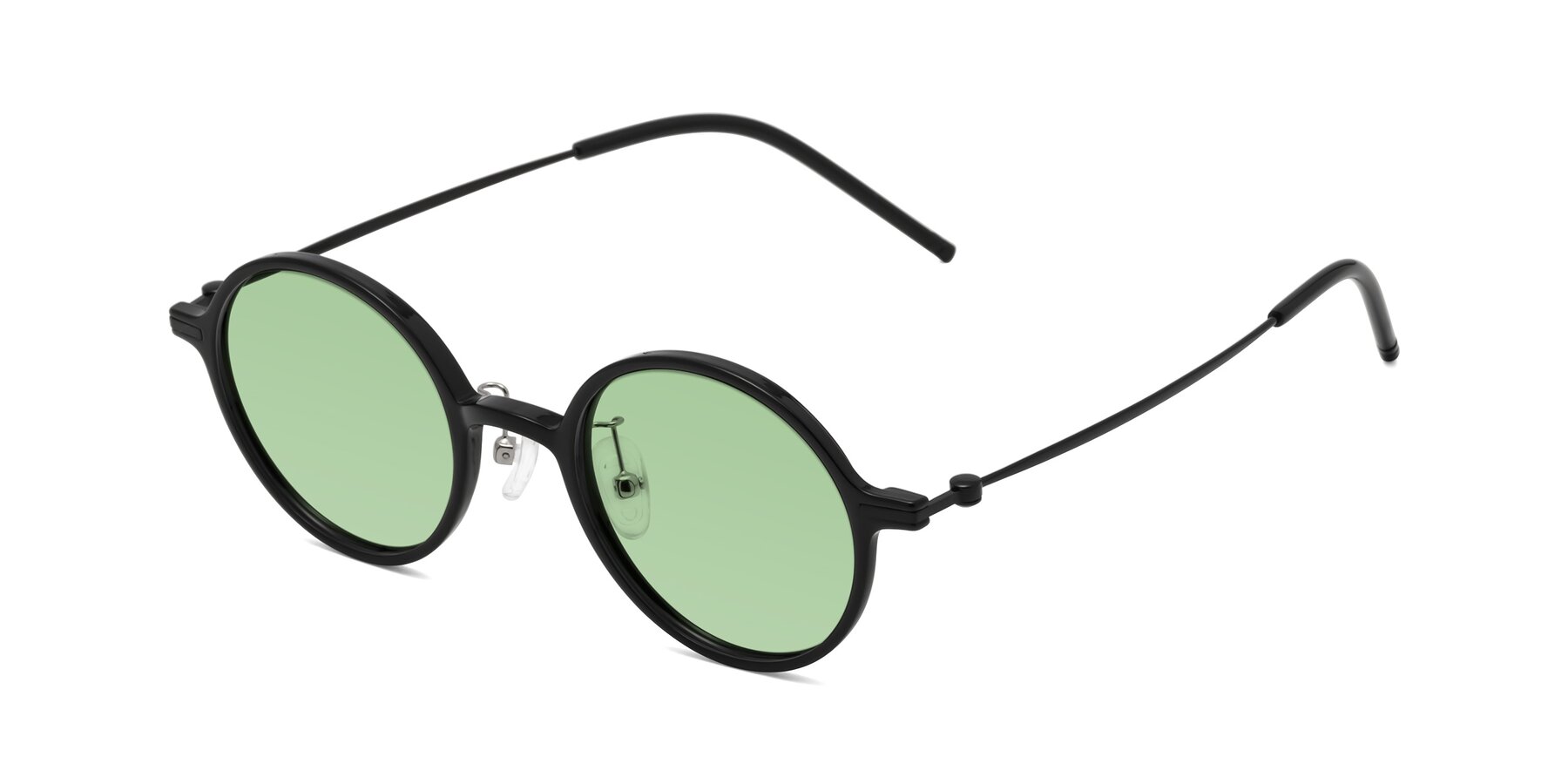 Angle of Cicero in Black with Medium Green Tinted Lenses