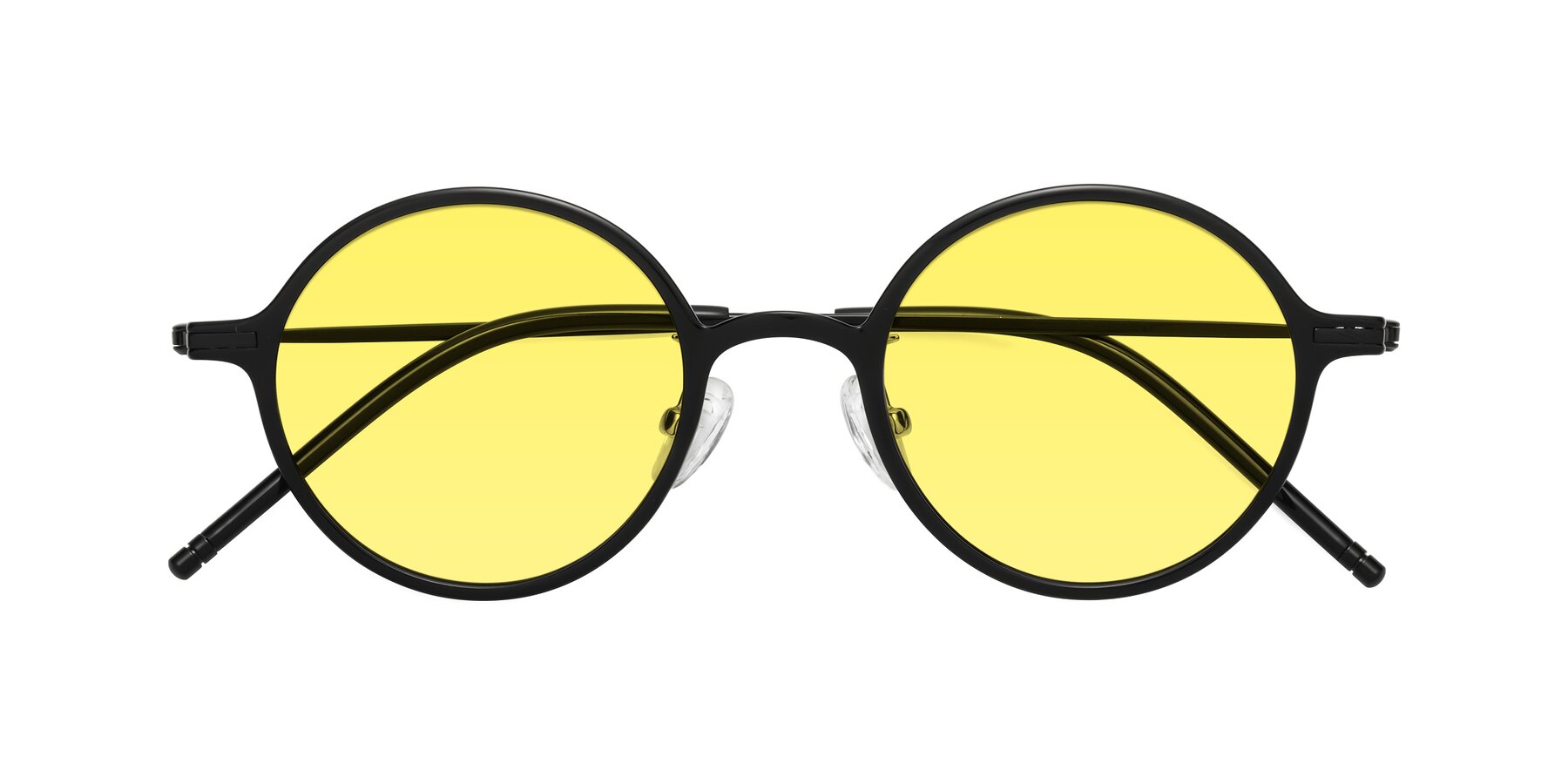Folded Front of Cicero in Black with Medium Yellow Tinted Lenses