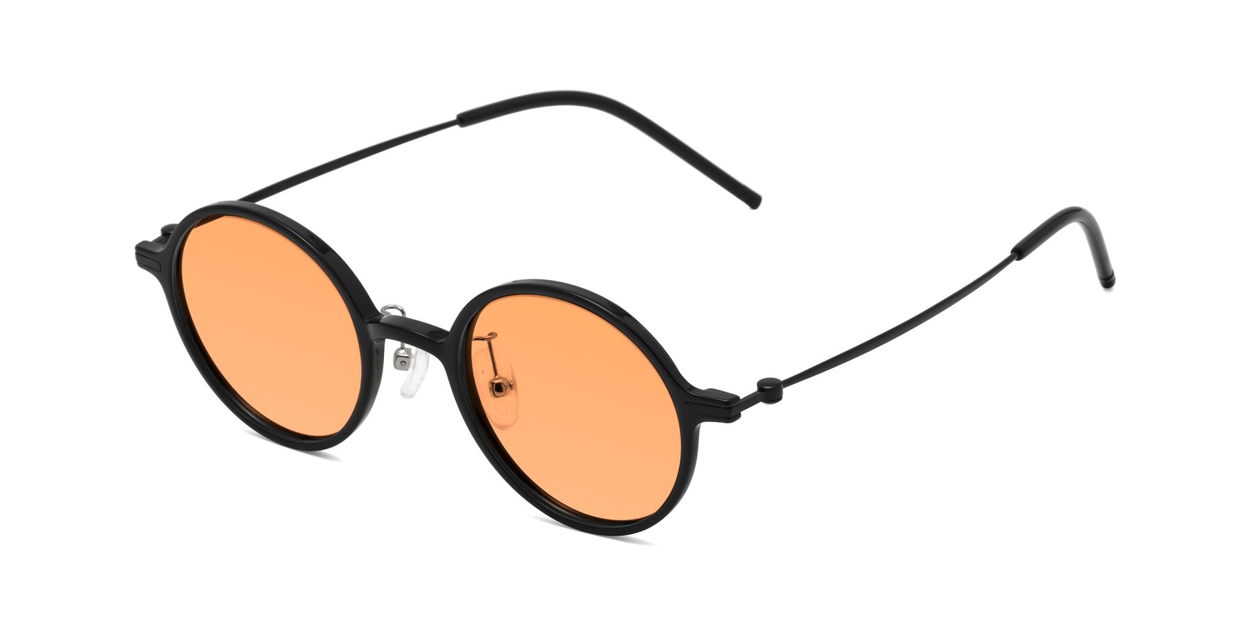 Angle of Cicero in Black with Medium Orange Tinted Lenses