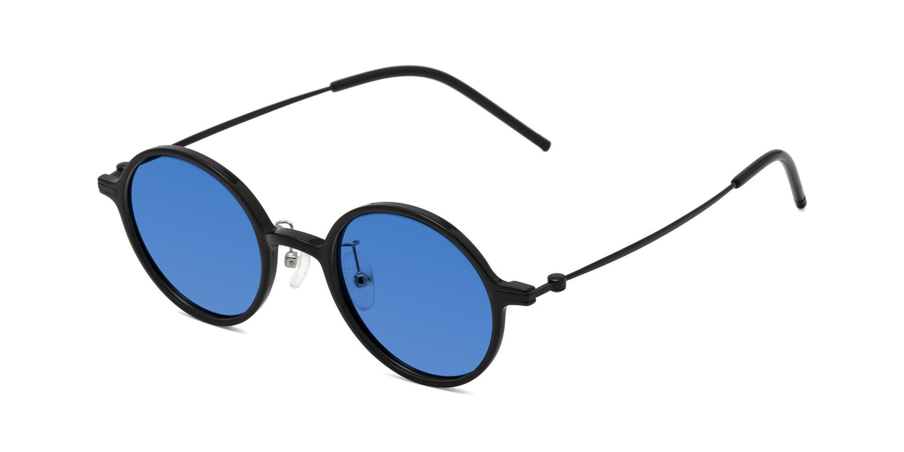 Angle of Cicero in Black with Blue Tinted Lenses
