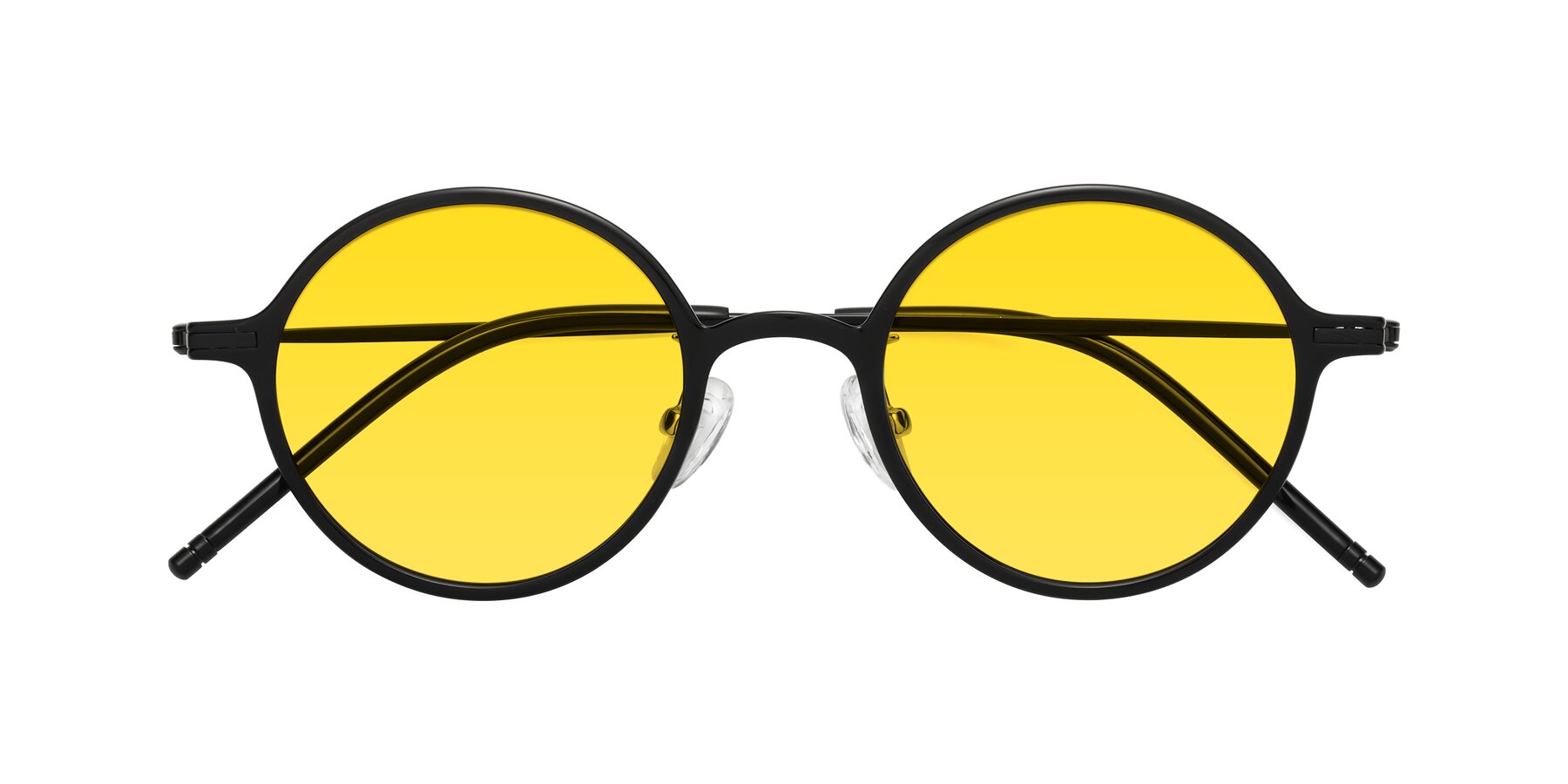 Folded Front of Cicero in Black with Yellow Tinted Lenses