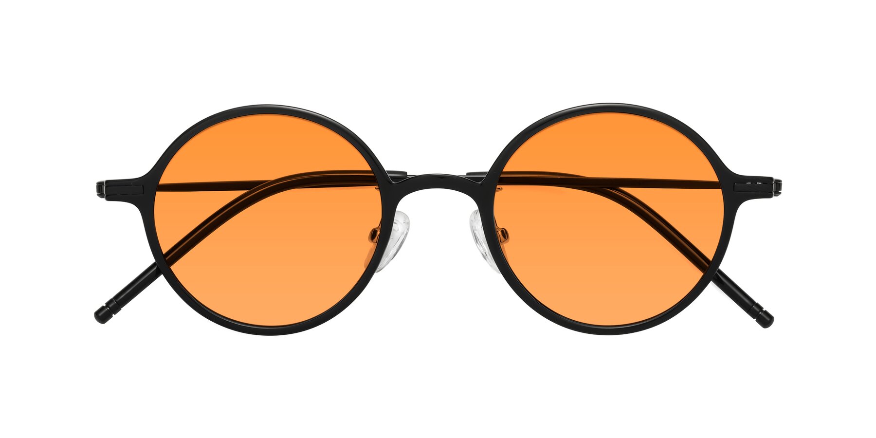 Folded Front of Cicero in Black with Orange Tinted Lenses