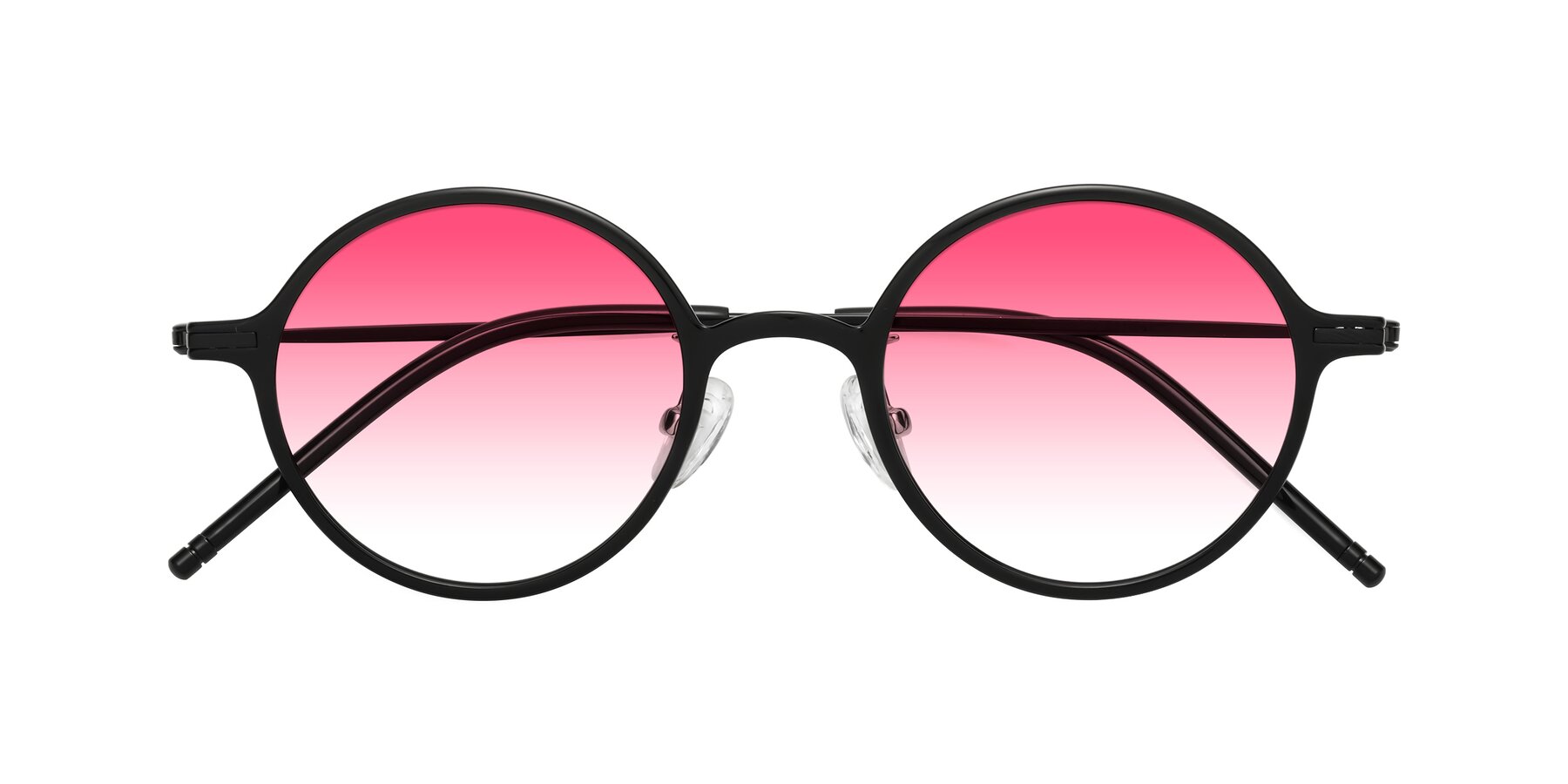 Folded Front of Cicero in Black with Pink Gradient Lenses