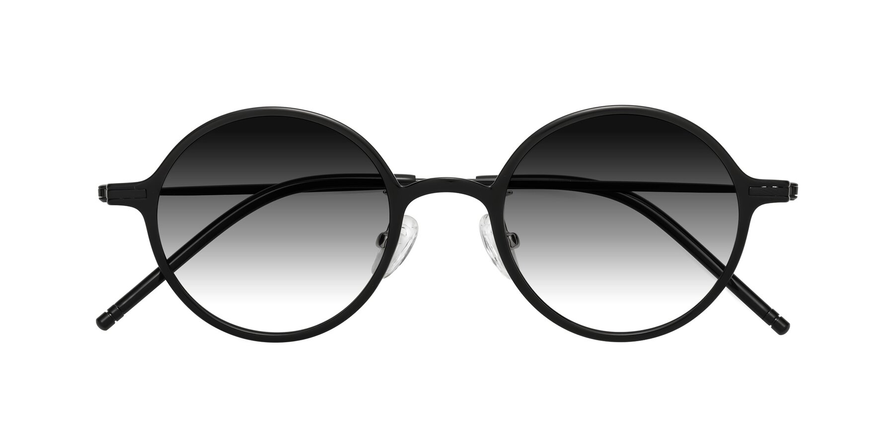 Folded Front of Cicero in Black with Gray Gradient Lenses