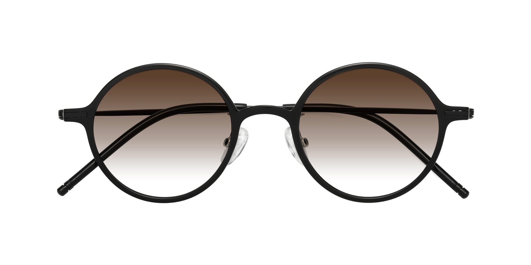 Folded Front of Cicero in Black with Brown Gradient Lenses