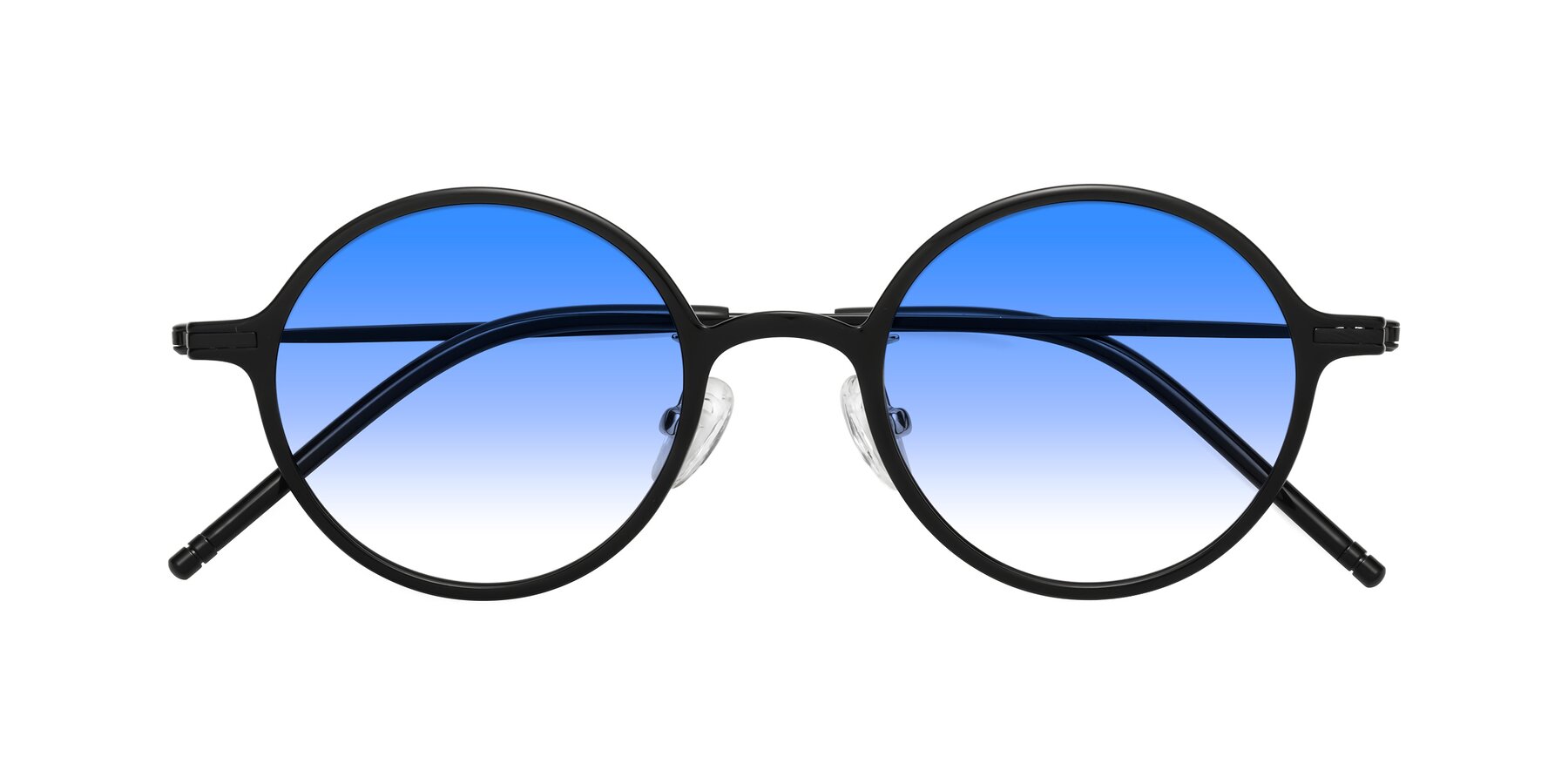 Folded Front of Cicero in Black with Blue Gradient Lenses