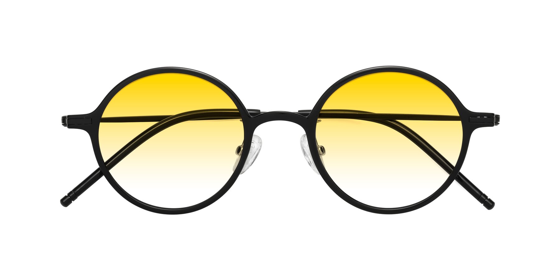 Folded Front of Cicero in Black with Yellow Gradient Lenses