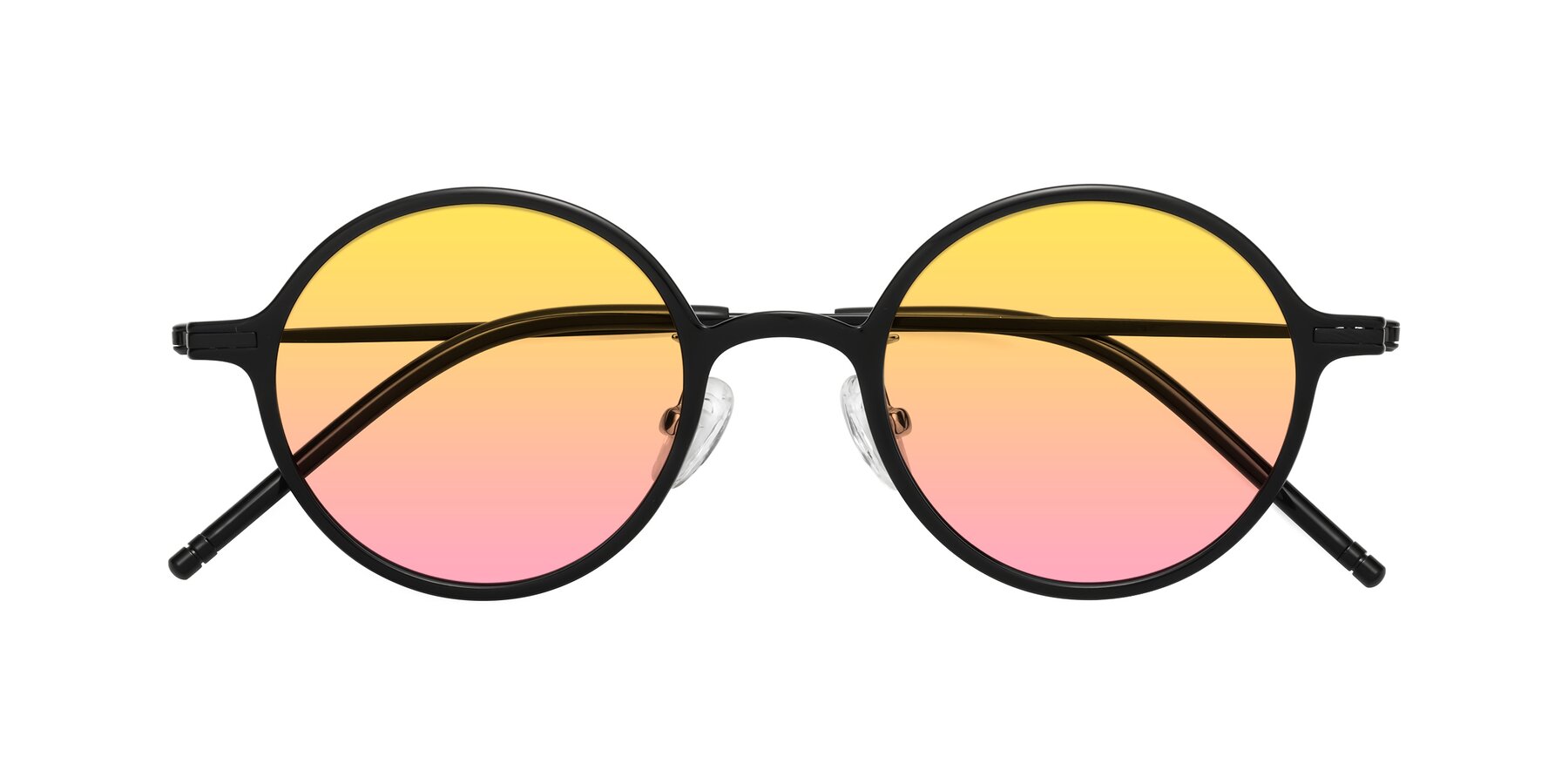 Folded Front of Cicero in Black with Yellow / Pink Gradient Lenses