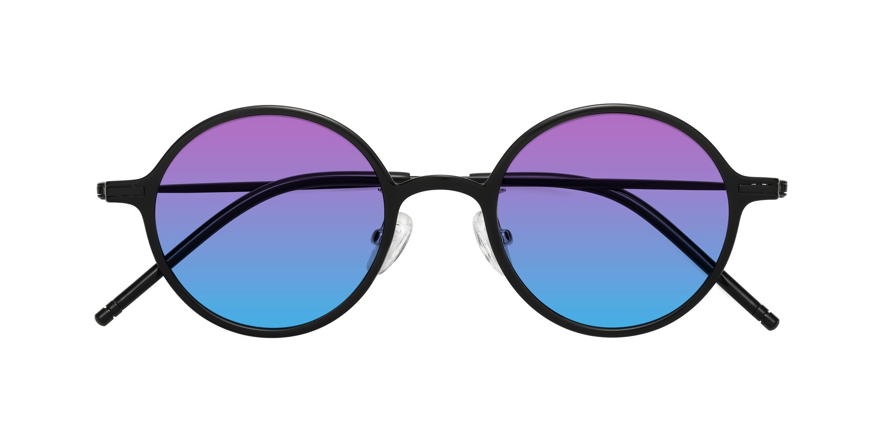 Folded Front of Cicero in Black with Purple / Blue Gradient Lenses