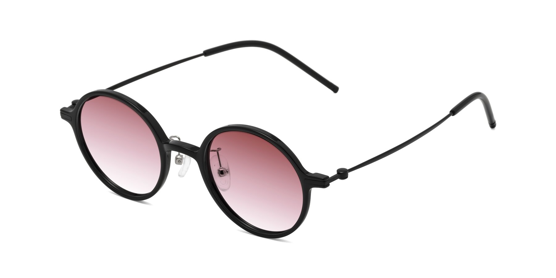 Angle of Cicero in Black with Garnet Gradient Lenses