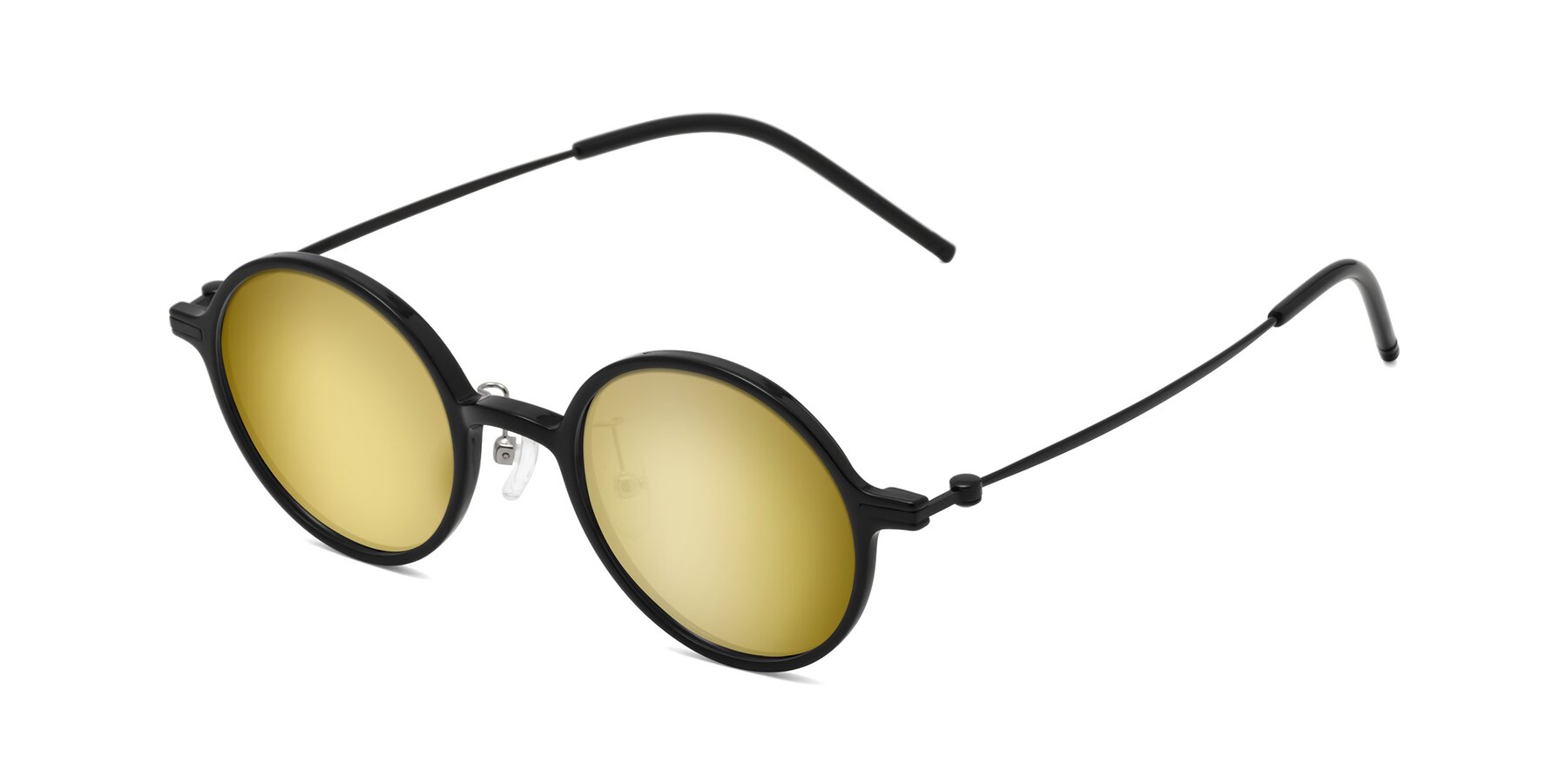 Angle of Cicero in Black with Gold Mirrored Lenses