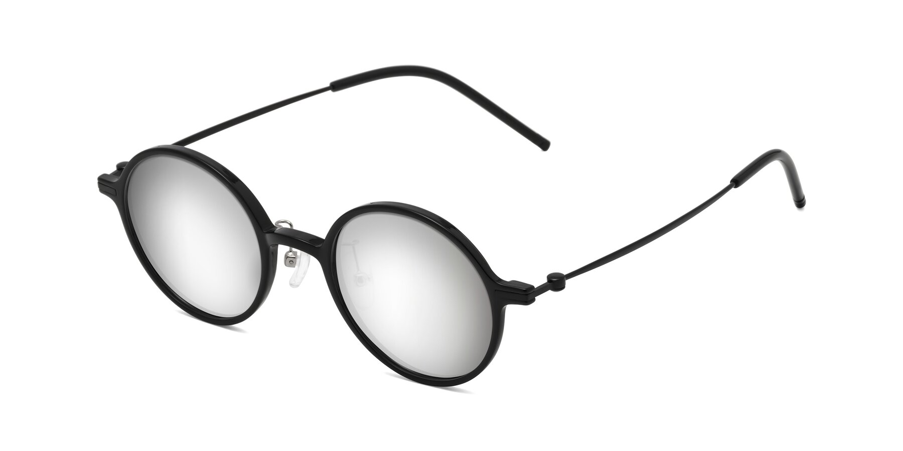 Angle of Cicero in Black with Silver Mirrored Lenses
