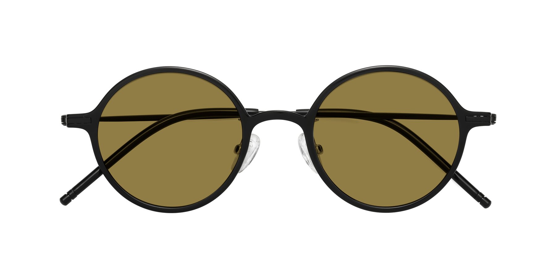 Folded Front of Cicero in Black with Brown Polarized Lenses