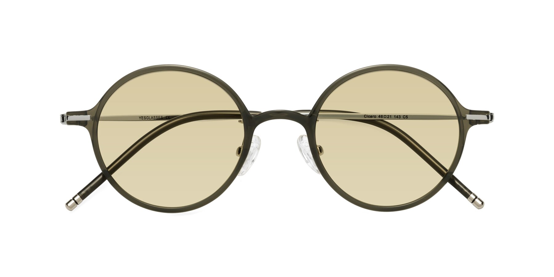 Folded Front of Cicero in Seaweed with Light Champagne Tinted Lenses
