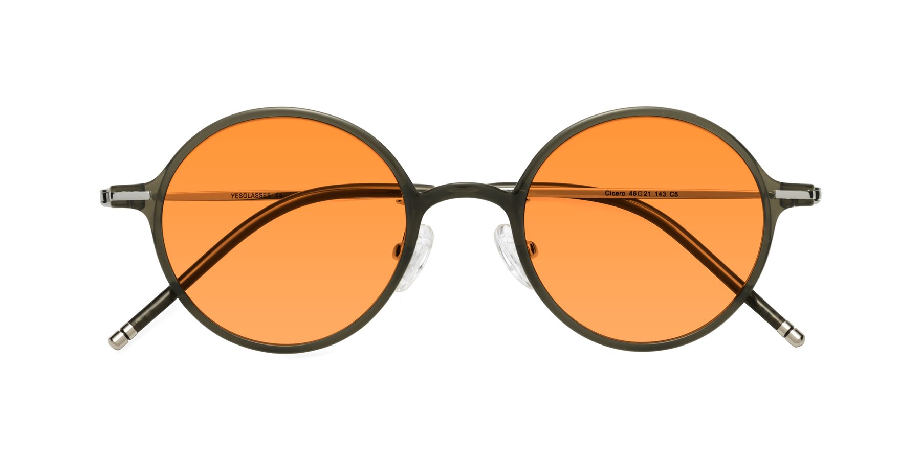 Folded Front of Cicero in Seaweed with Orange Tinted Lenses