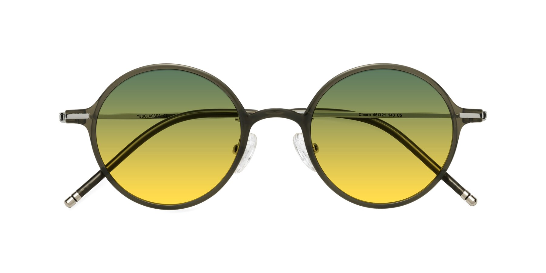 Folded Front of Cicero in Seaweed with Green / Yellow Gradient Lenses