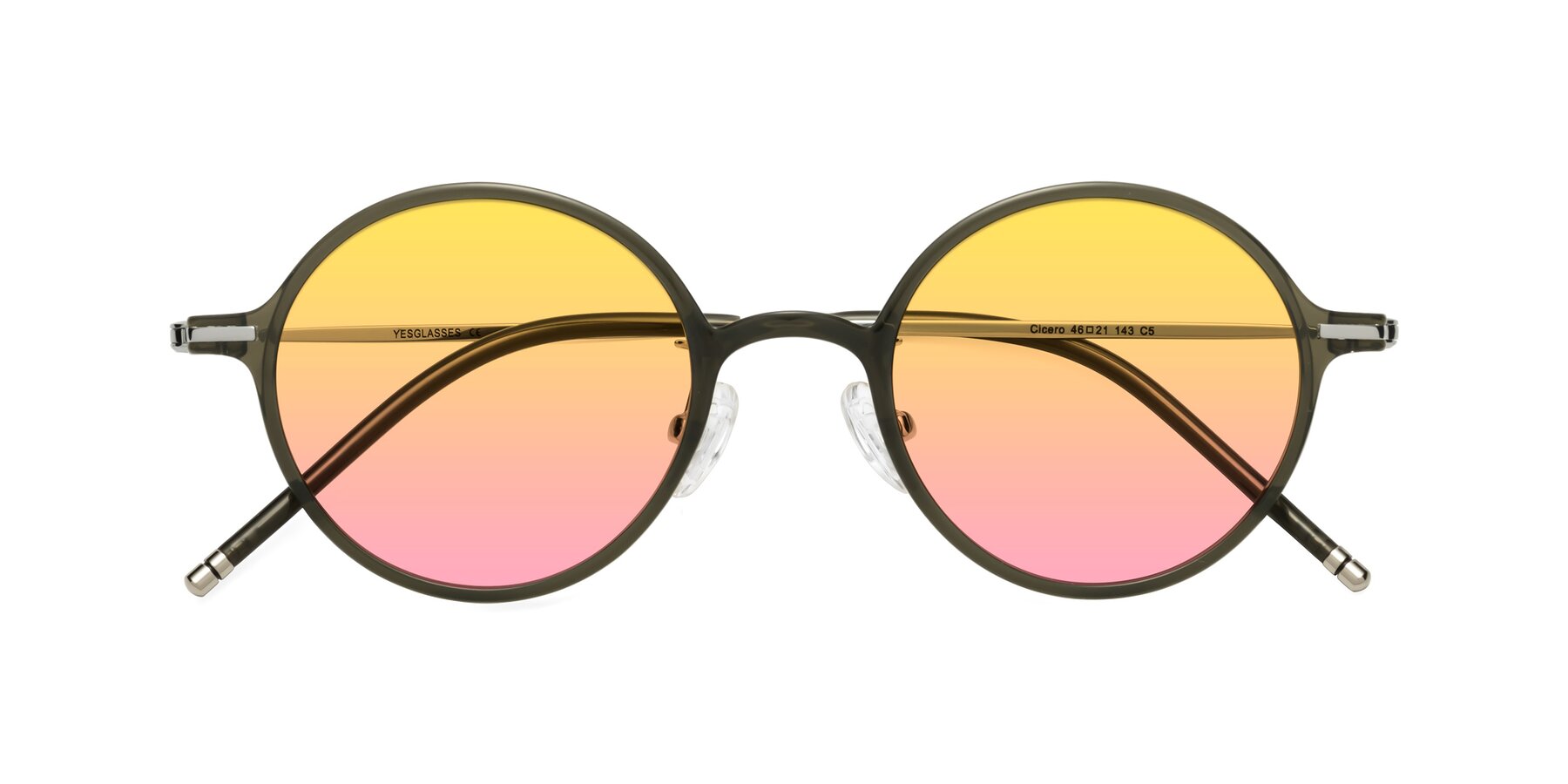 Folded Front of Cicero in Seaweed with Yellow / Pink Gradient Lenses