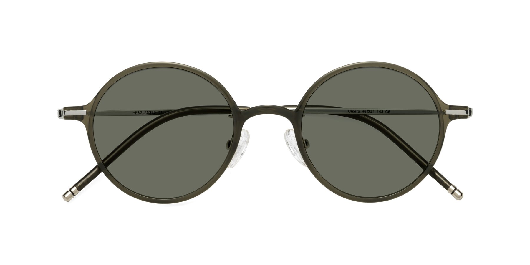 Folded Front of Cicero in Seaweed with Gray Polarized Lenses