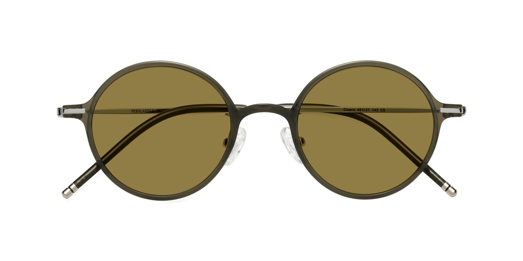 Folded Front of Cicero in Seaweed with Brown Polarized Lenses