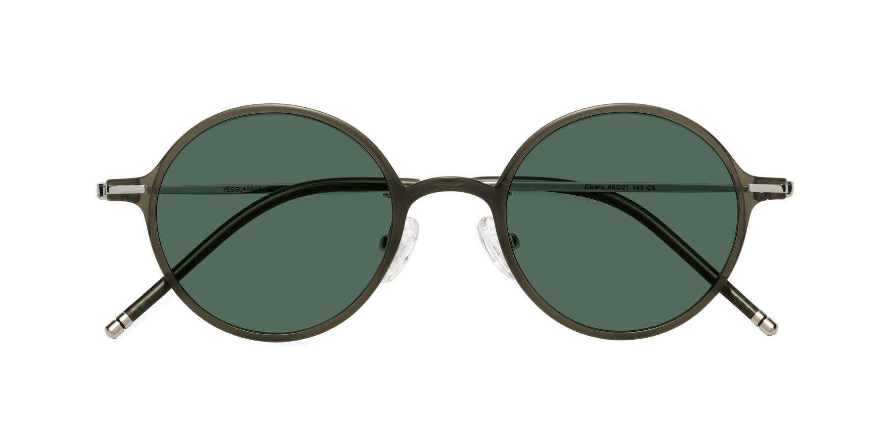 Folded Front of Cicero in Seaweed with Green Polarized Lenses