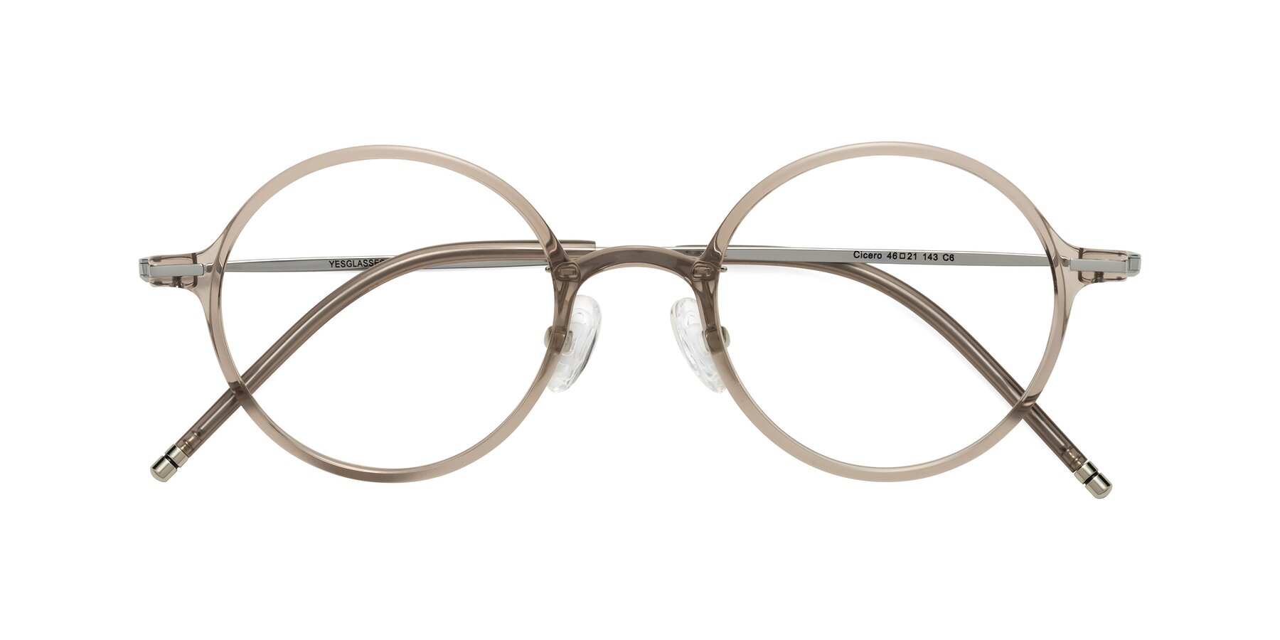 Folded Front of Cicero in Earl Gray with Clear Eyeglass Lenses