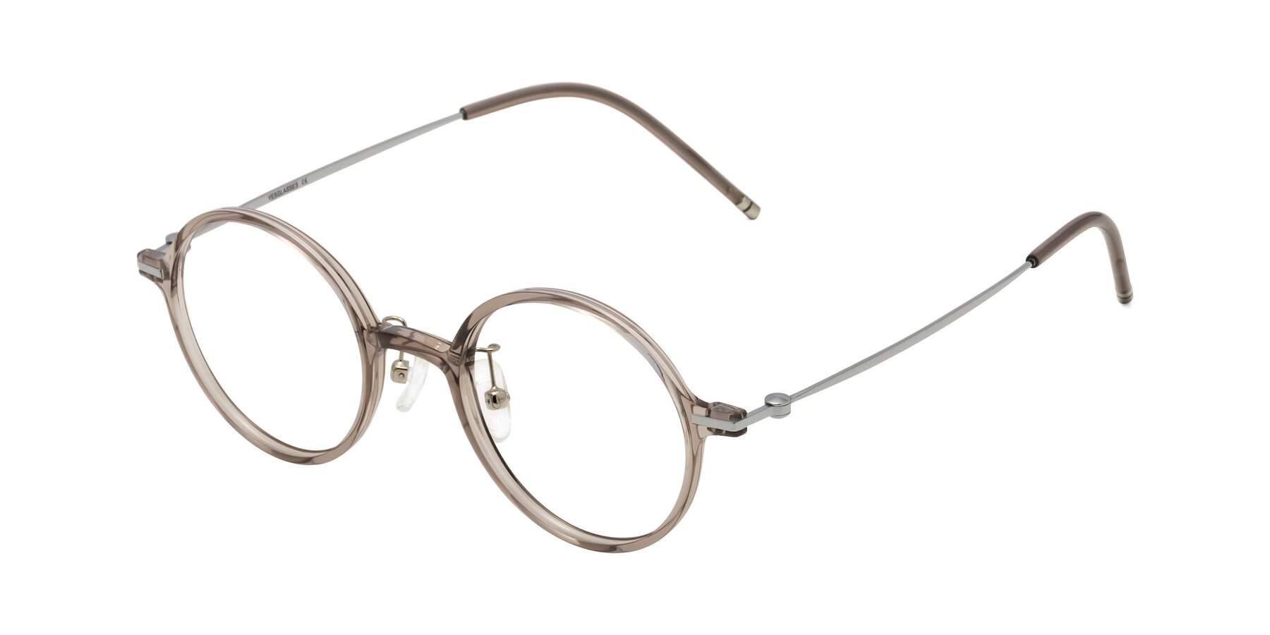 Angle of Cicero in Earl Gray with Clear Eyeglass Lenses