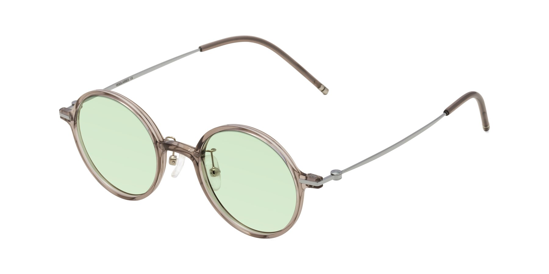 Angle of Cicero in Earl Gray with Light Green Tinted Lenses