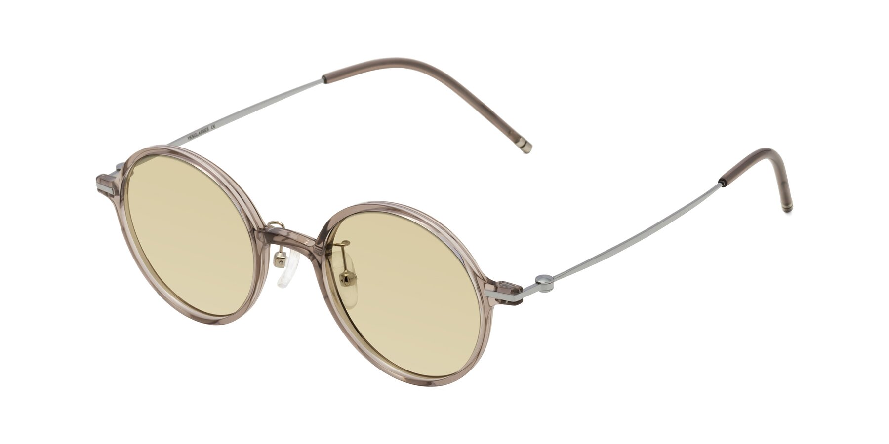 Angle of Cicero in Earl Gray with Light Champagne Tinted Lenses