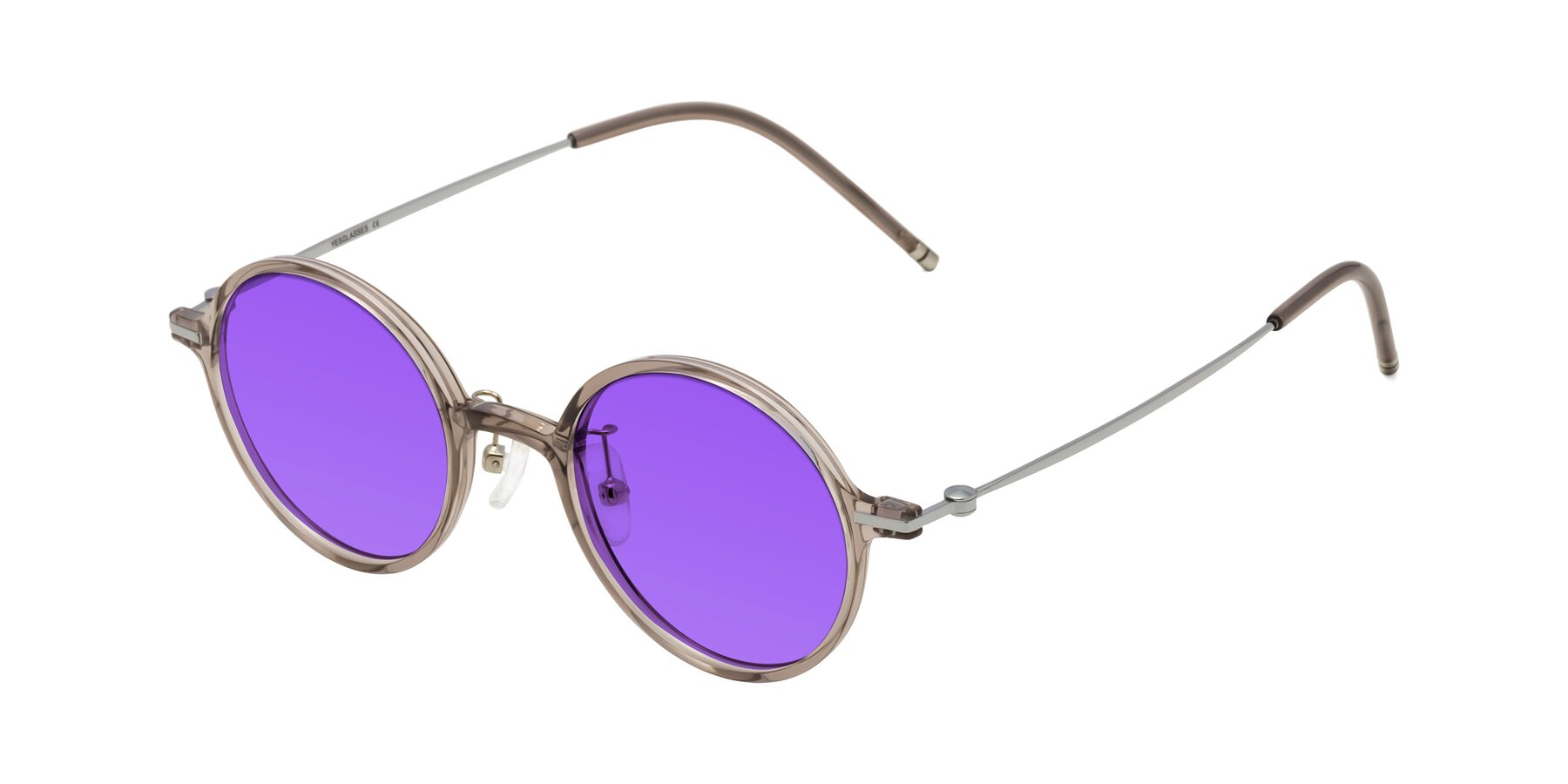 Angle of Cicero in Earl Gray with Purple Tinted Lenses