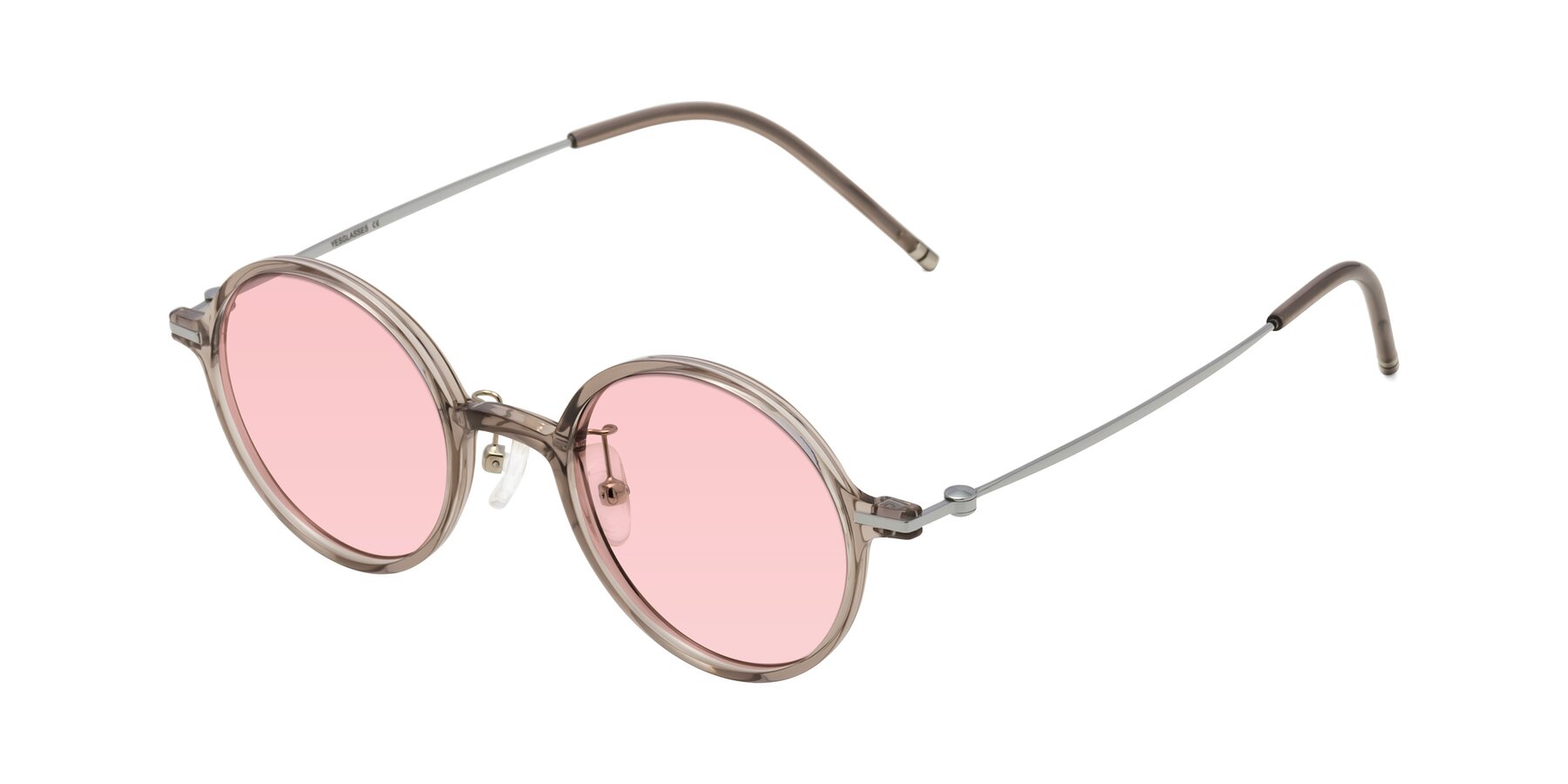 Angle of Cicero in Earl Gray with Light Garnet Tinted Lenses