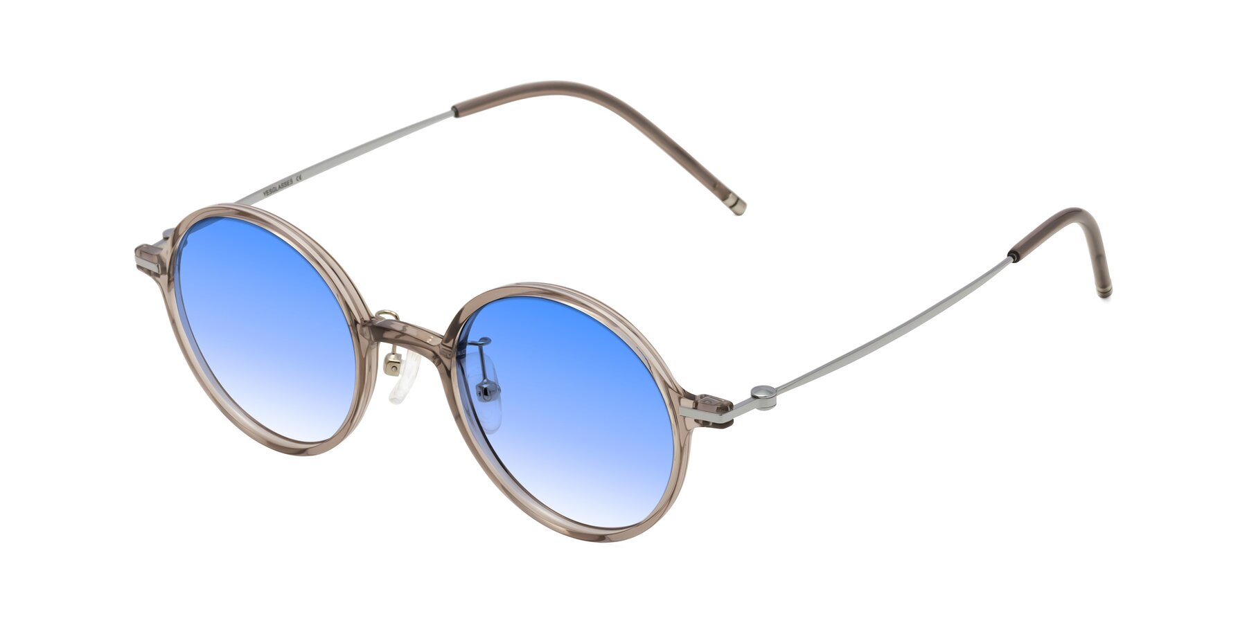 Angle of Cicero in Earl Gray with Blue Gradient Lenses