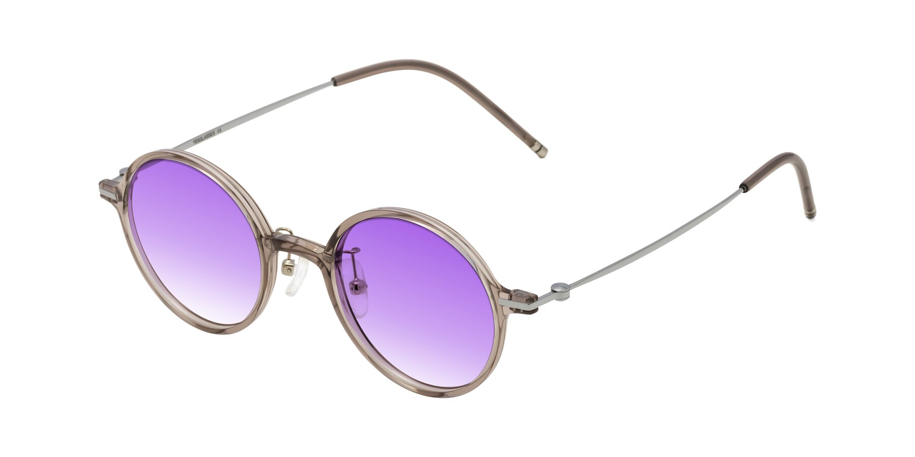 Angle of Cicero in Earl Gray with Purple Gradient Lenses